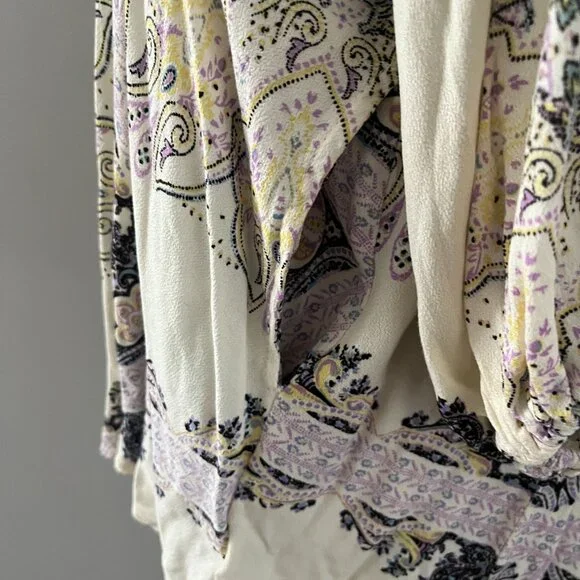 Free People Women's Girl Talk Tunic Top Dress Long Sleeve Ivory Pockets Boho XS - Picture 4 of 10